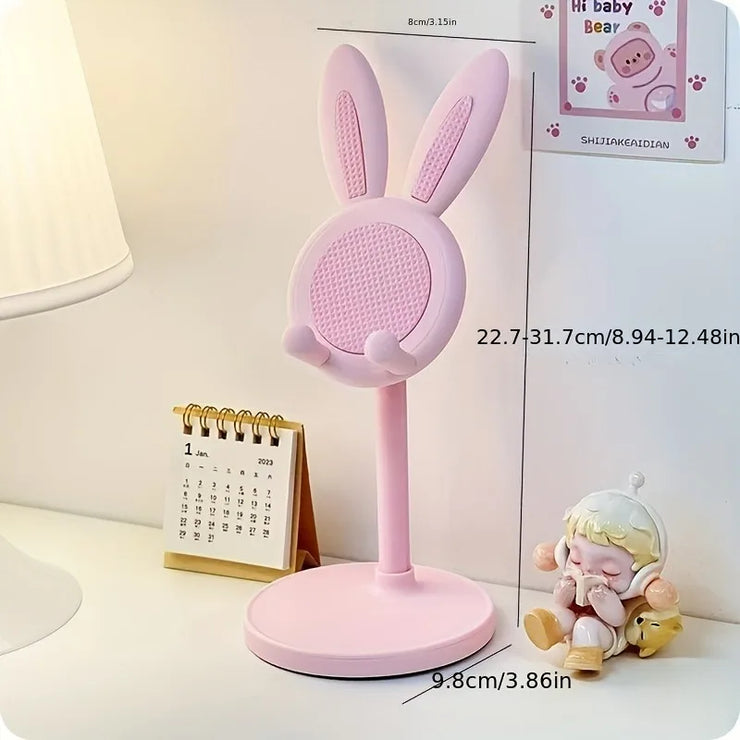 Cute Cartoon Bunny Adjustable Phone Stand – Multi-Function