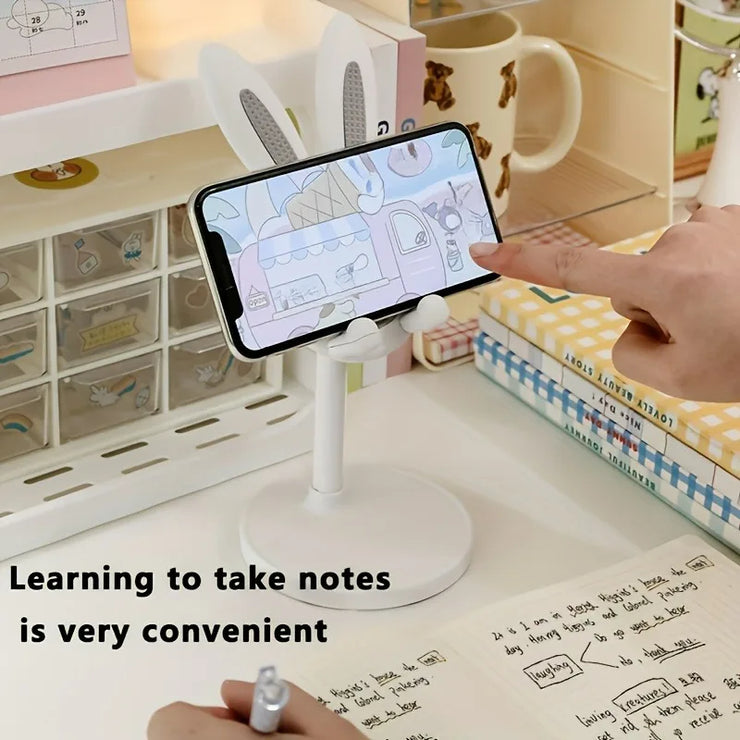 Cute Cartoon Bunny Adjustable Phone Stand – Multi-Function