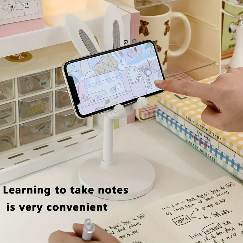 Cute Cartoon Bunny Adjustable Phone Stand – Multi-Function