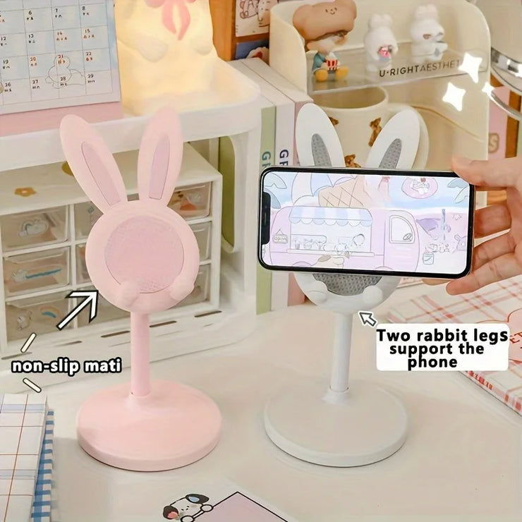 Cute Cartoon Bunny Adjustable Phone Stand – Multi-Function