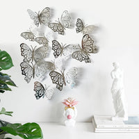 12-Piece 3D Hollow Butterfly Wall Stickers – Home & Party Decor