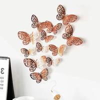 12-Piece 3D Hollow Butterfly Wall Stickers – Home & Party Decor