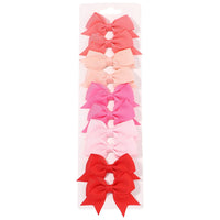 10-Piece Baby Girl Hair Clips – Handmade Solid Ribbon Bows