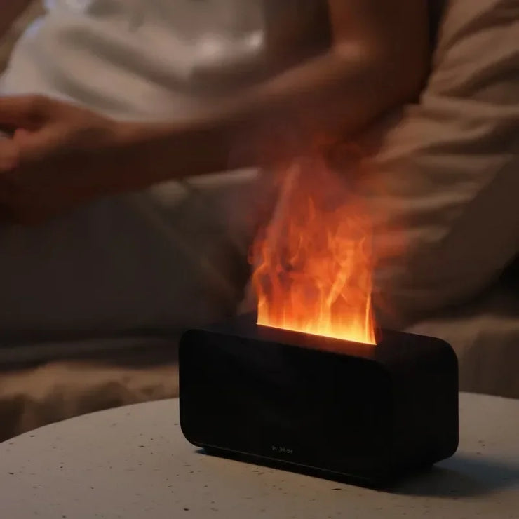 Flame Aroma Diffuser & Humidifier – USB Desktop with 7-Color LED