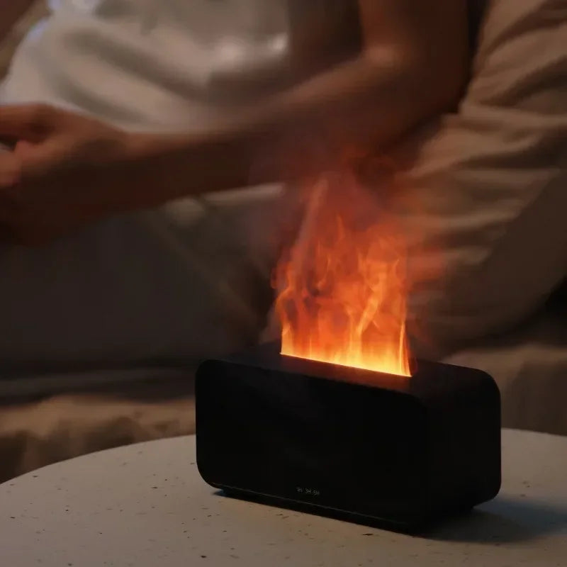 Flame Aroma Diffuser & Humidifier – USB Desktop with 7-Color LED