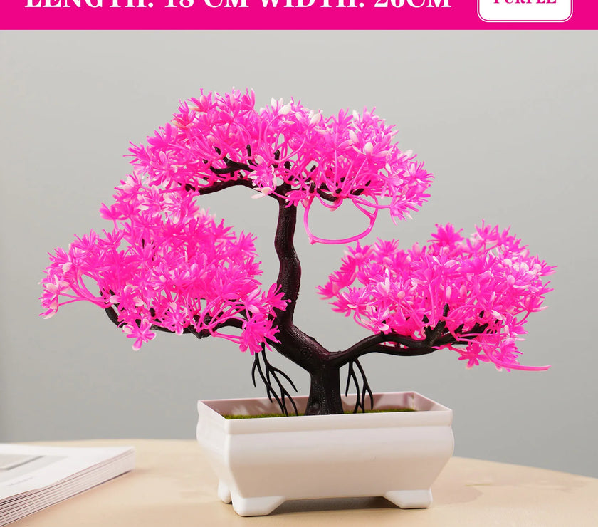 Artificial Bonsai Tree – Small Potted Plants for Home & Garden Decor