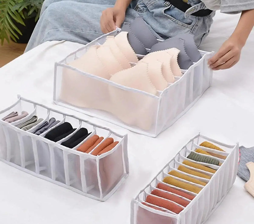 Foldable Closet Organizer – Multi-Grid Storage for Socks & Underwear