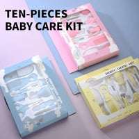 10-Piece Newborn Baby Care Kit – Thermometer, Nail & Hair Grooming Tools