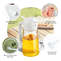 2-in-1 Glass Oil Spray Bottle – Dual-Purpose Dispenser with Pour Spout