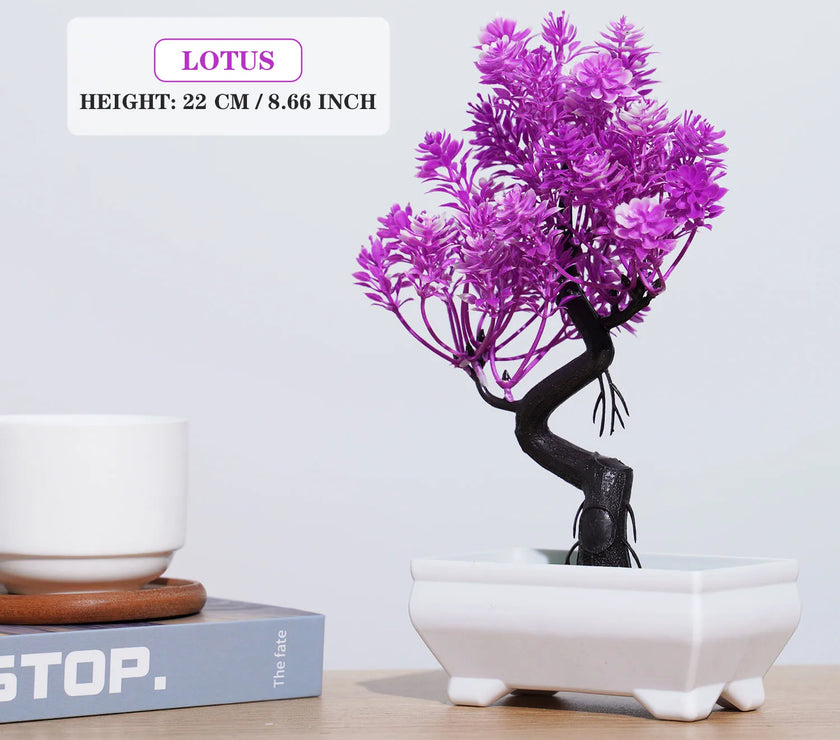 Artificial Bonsai Tree – Small Potted Plants for Home & Garden Decor