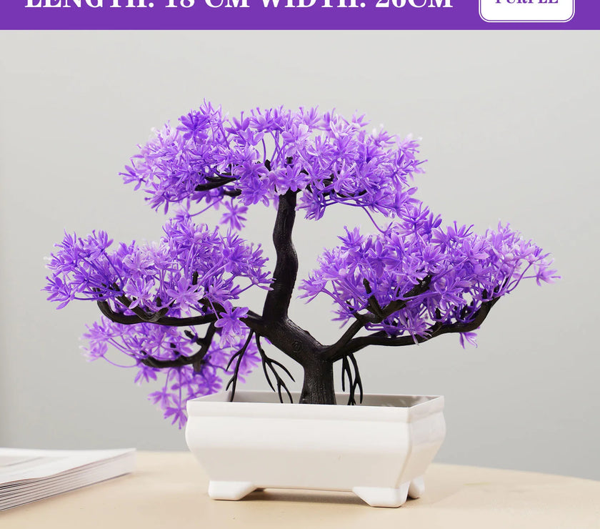 Artificial Bonsai Tree – Small Potted Plants for Home & Garden Decor
