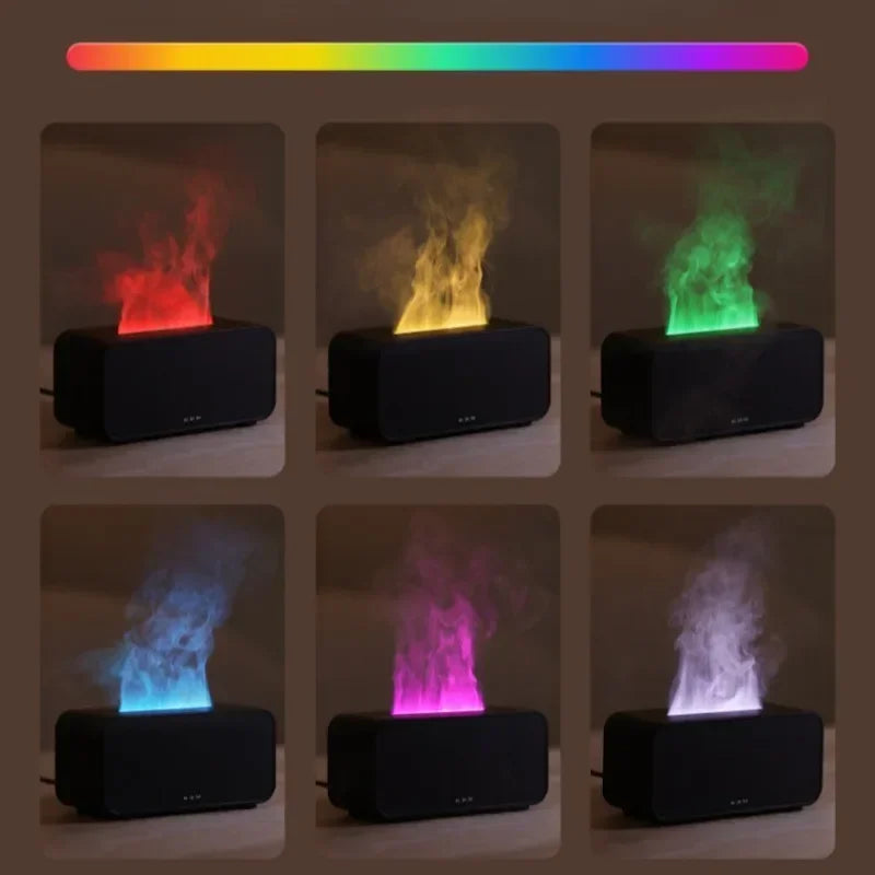 Flame Aroma Diffuser & Humidifier – USB Desktop with 7-Color LED