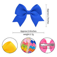 10-Piece Baby Girl Hair Clips – Handmade Solid Ribbon Bows