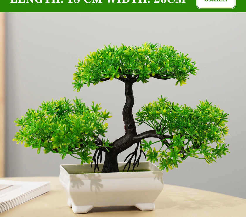 Artificial Bonsai Tree – Small Potted Plants for Home & Garden Decor
