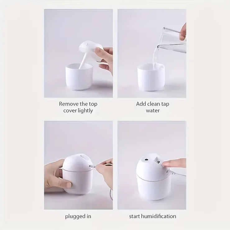 "Portable USB Ultrasonic Humidifier & Essential Oil Diffuser with LED Light