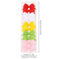10-Piece Baby Girl Hair Clips – Handmade Solid Ribbon Bows