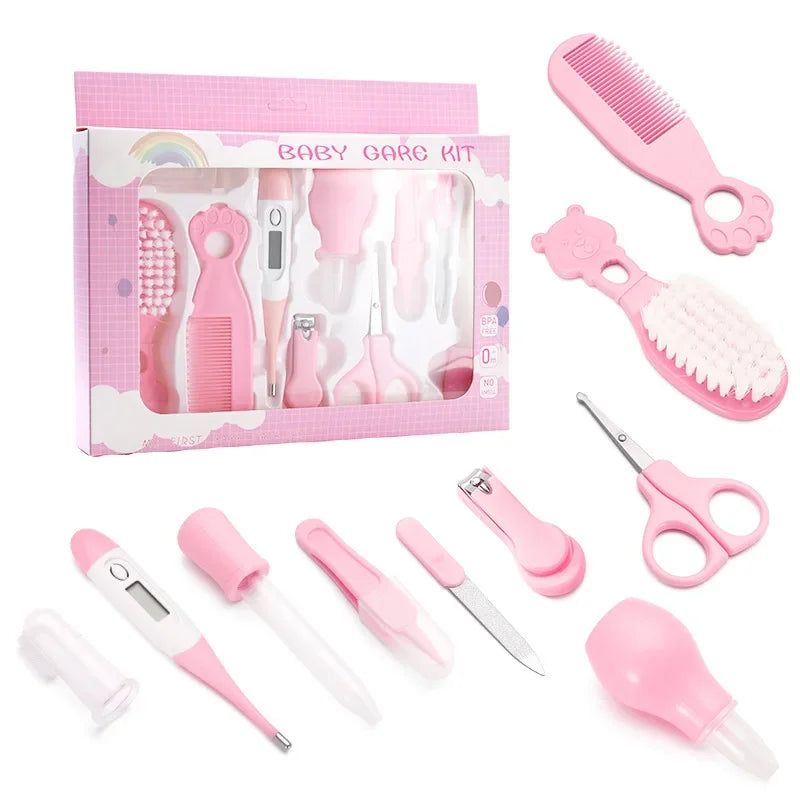 10-Piece Newborn Baby Care Kit – Thermometer, Nail & Hair Grooming Tools
