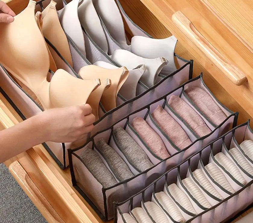 Foldable Closet Organizer – Multi-Grid Storage for Socks & Underwear