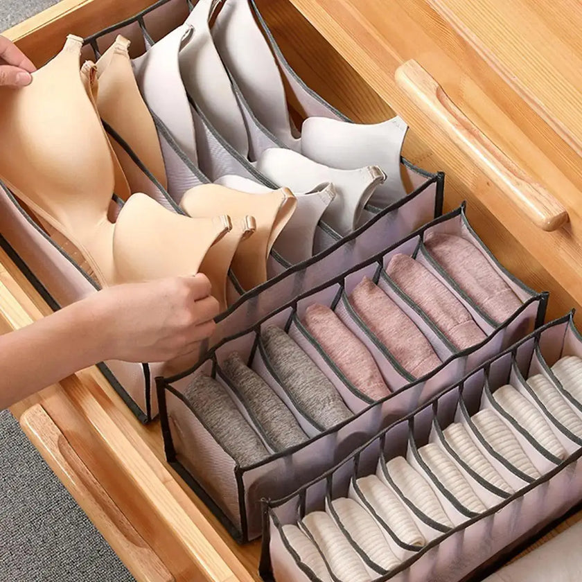 Foldable Closet Organizer – Multi-Grid Storage for Socks & Underwear