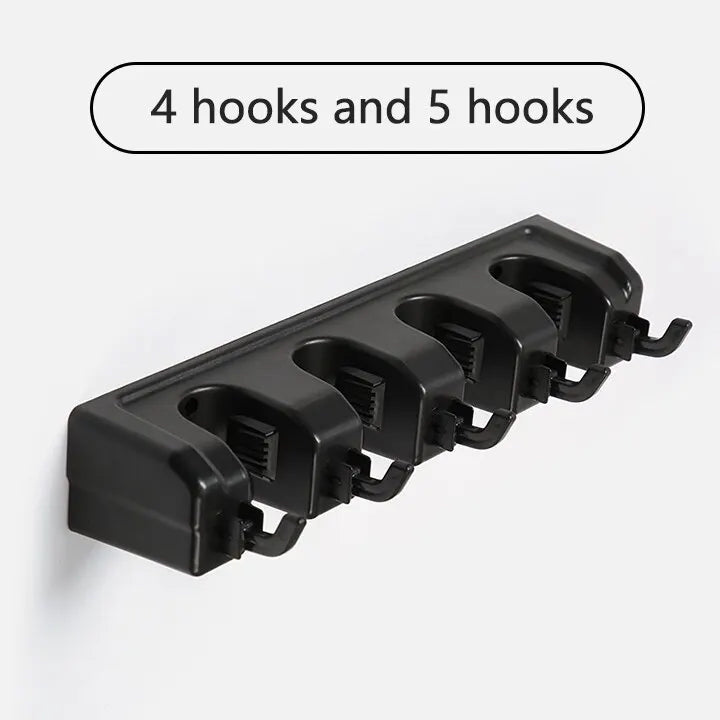 Wall-Mounted Mop & Broom Holder – Multi-Function Storage Rack