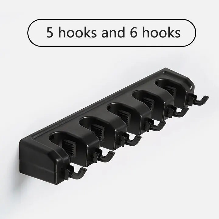 Wall-Mounted Mop & Broom Holder – Multi-Function Storage Rack