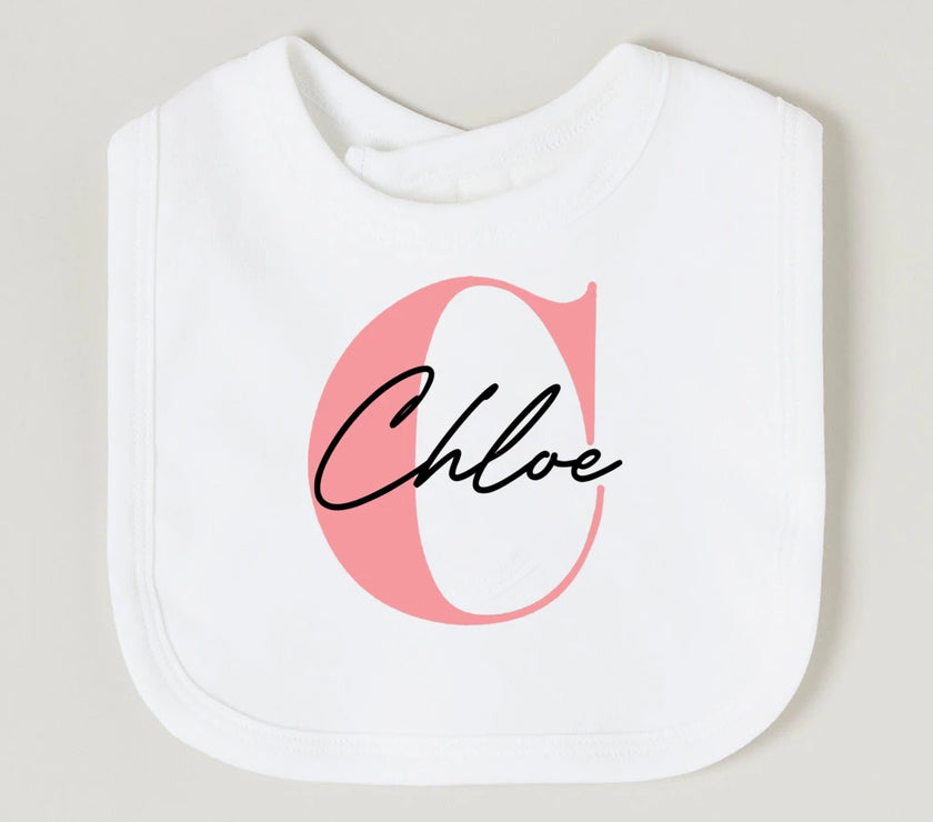 Personalized Baby Name Bib – Custom Cotton Feeding Bib for Toddlers