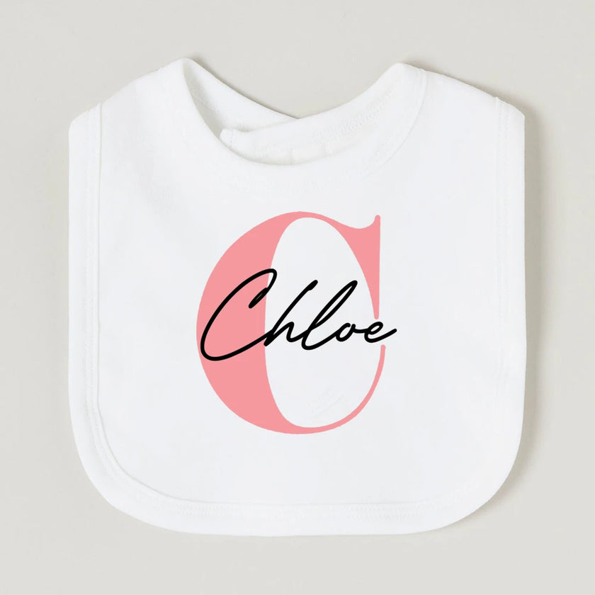 Personalized Baby Name Bib – Custom Cotton Feeding Bib for Toddlers