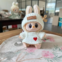 LABUBU Doll Clothes Set – Bear Hat & Love Sweater, DIY Accessories