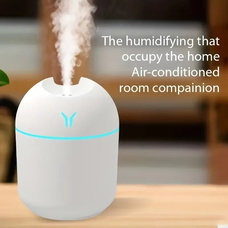"Portable USB Ultrasonic Humidifier & Essential Oil Diffuser with LED Light