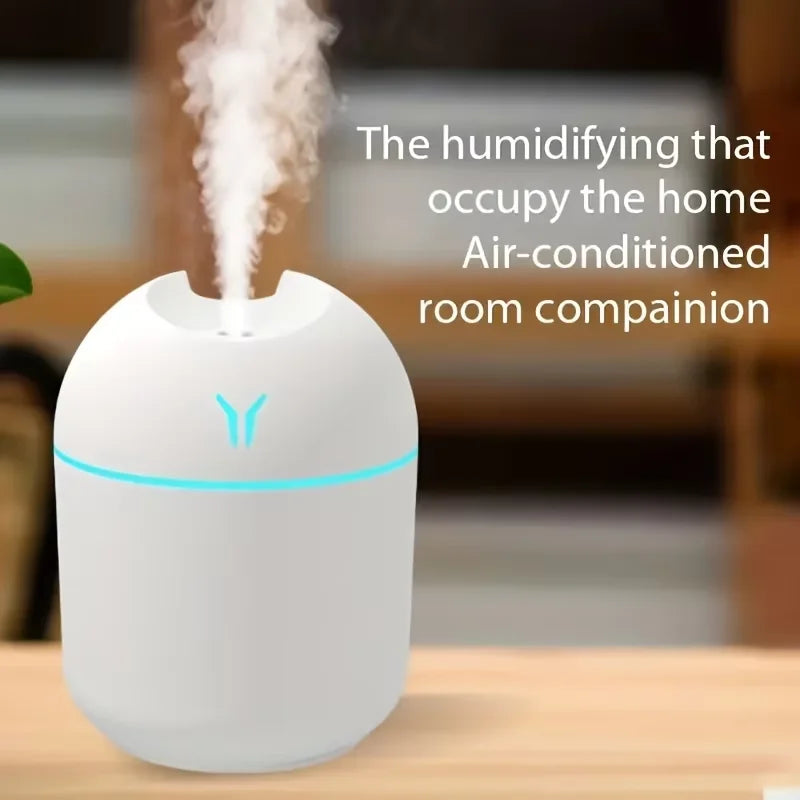 "Portable USB Ultrasonic Humidifier & Essential Oil Diffuser with LED Light