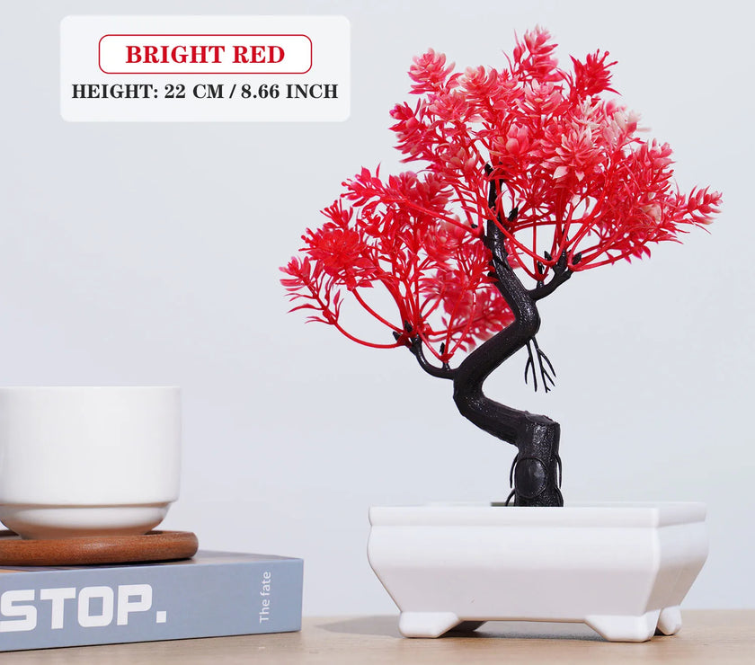 Artificial Bonsai Tree – Small Potted Plants for Home & Garden Decor