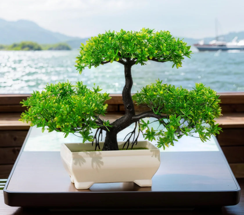 Artificial Bonsai Tree – Small Potted Plants for Home & Garden Decor