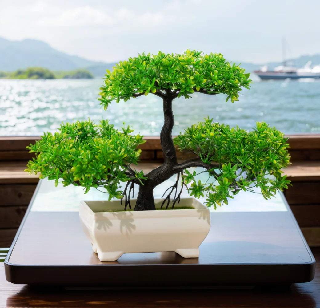 Artificial Bonsai Tree – Small Potted Plants for Home & Garden Decor