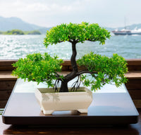 Artificial Bonsai Tree – Small Potted Plants for Home & Garden Decor
