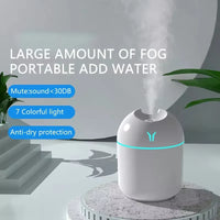 "Portable USB Ultrasonic Humidifier & Essential Oil Diffuser with LED Light