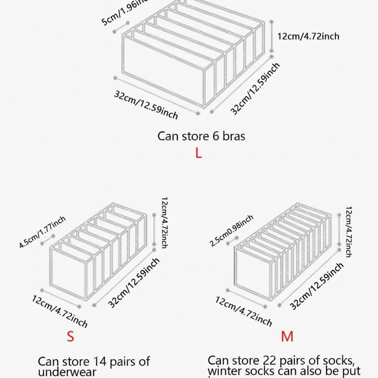 Foldable Closet Organizer – Multi-Grid Storage for Socks & Underwear