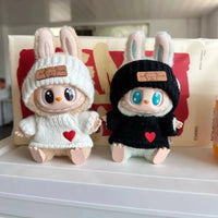 LABUBU Doll Clothes Set – Bear Hat & Love Sweater, DIY Accessories