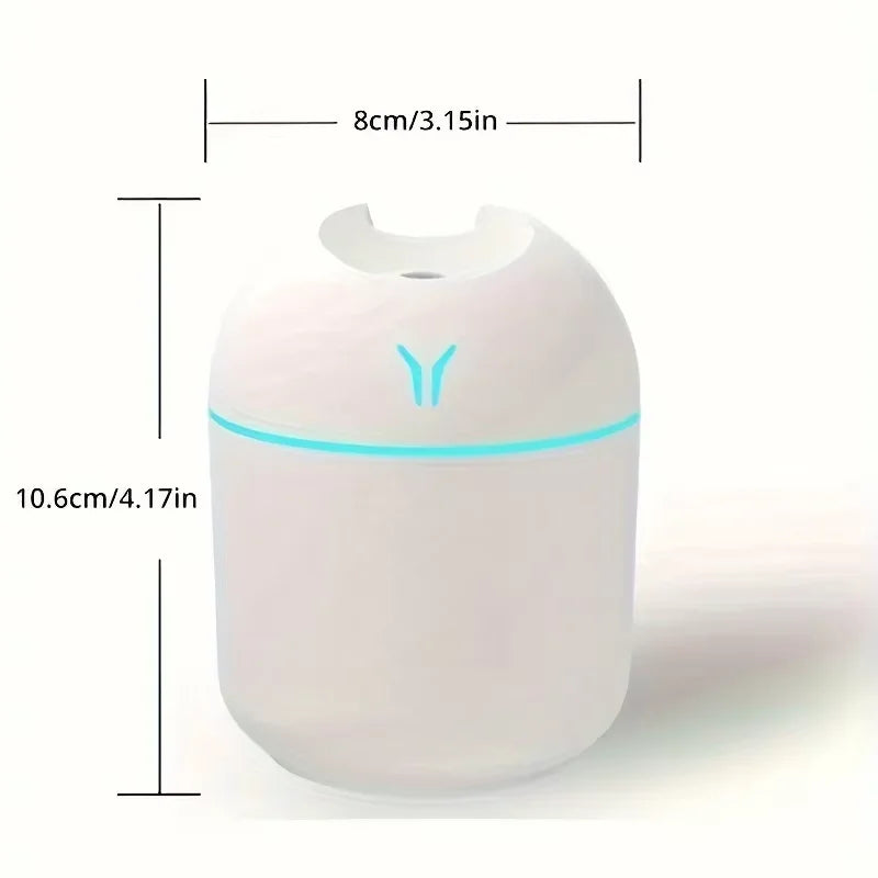 "Portable USB Ultrasonic Humidifier & Essential Oil Diffuser with LED Light