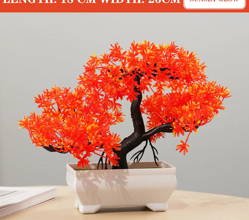 Artificial Bonsai Tree – Small Potted Plants for Home & Garden Decor
