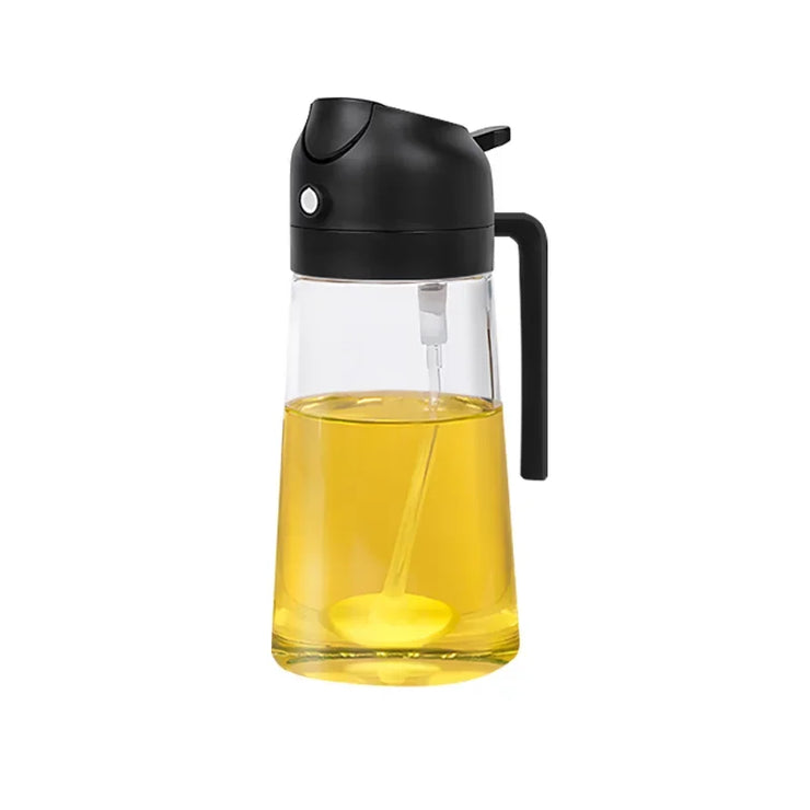 2-in-1 Glass Oil Spray Bottle – Dual-Purpose Dispenser with Pour Spout