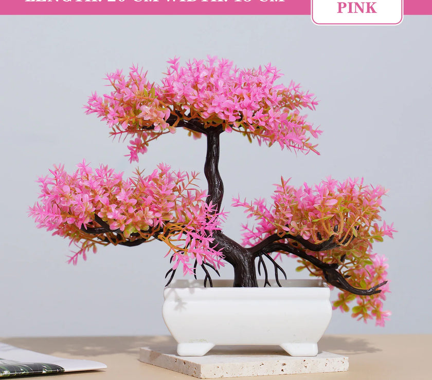 Artificial Bonsai Tree – Small Potted Plants for Home & Garden Decor