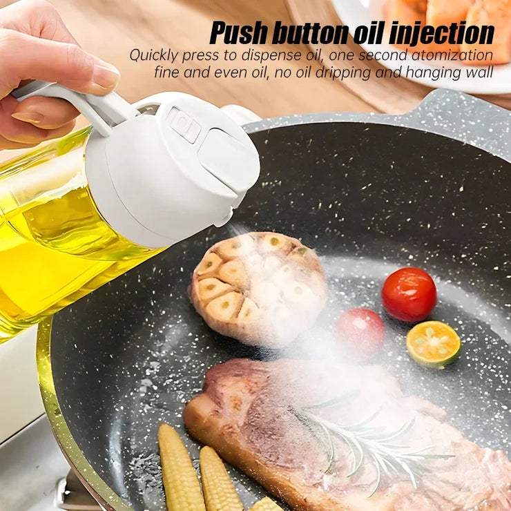2-in-1 Glass Oil Spray Bottle – Dual-Purpose Dispenser with Pour Spout
