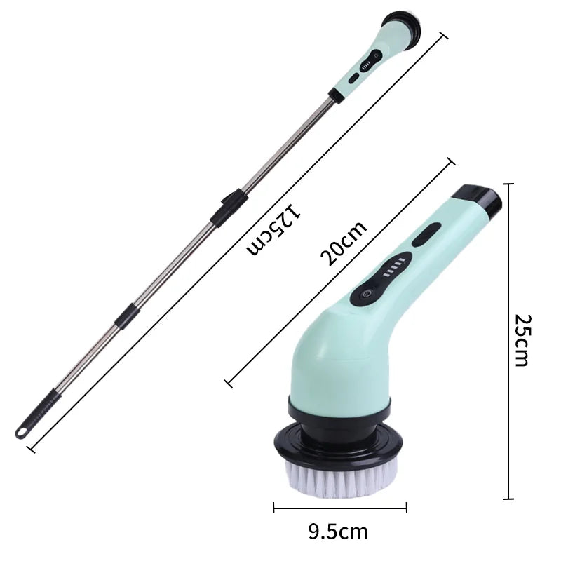 9-in-1 Electric Spin Cleaning Brush – Kitchen & Bathroom Scrubber