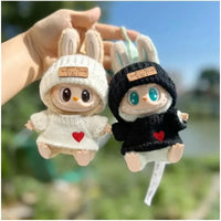 LABUBU Doll Clothes Set – Bear Hat & Love Sweater, DIY Accessories