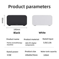 Flame Aroma Diffuser & Humidifier – USB Desktop with 7-Color LED