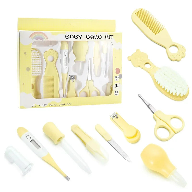 10-Piece Newborn Baby Care Kit – Thermometer, Nail & Hair Grooming Tools