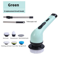 9-in-1 Electric Spin Cleaning Brush – Kitchen & Bathroom Scrubber