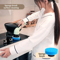 9-in-1 Electric Spin Cleaning Brush – Kitchen & Bathroom Scrubber
