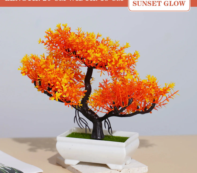 Artificial Bonsai Tree – Small Potted Plants for Home & Garden Decor