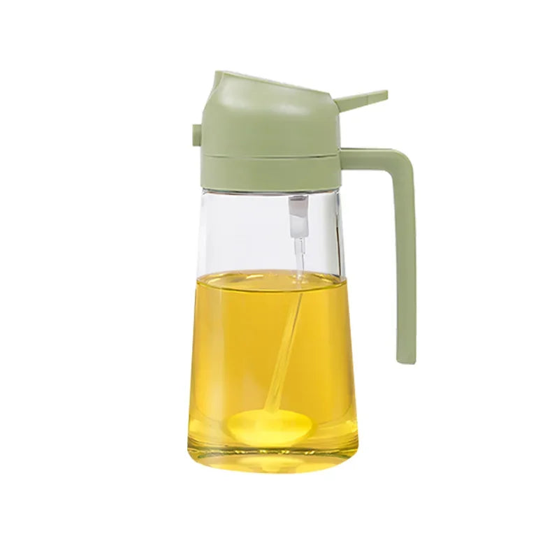 2-in-1 Glass Oil Spray Bottle – Dual-Purpose Dispenser with Pour Spout